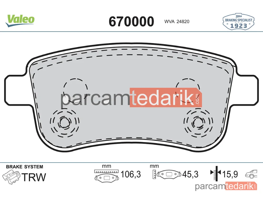 670000 | Fren Balatası (Arka) — Renault Megane III, Renault Megane IV, Renault Megane IV Grandtour